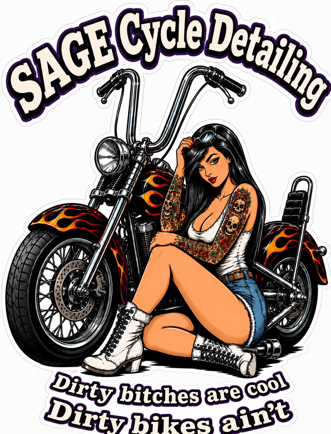 Sage Cycle Detailing Window or Helmet Decal economy non-reflective decal