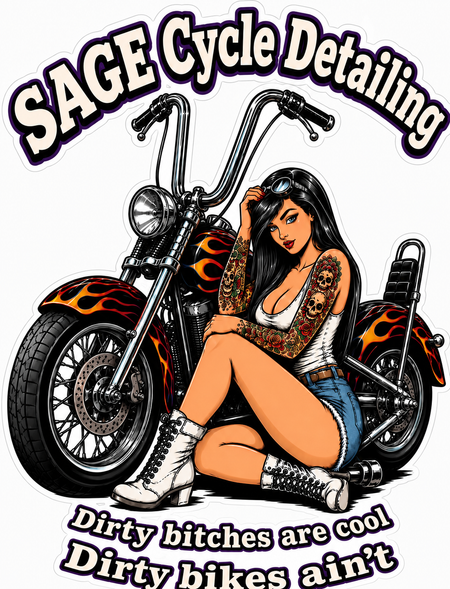 Sage Cycle Detailing Window or Helmet Decal economy non-reflective decal