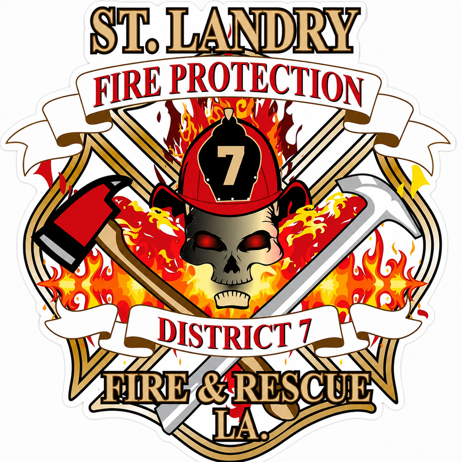 Saint Landry Fire Protection Customer Window or Helmet Decal (sqd.1)