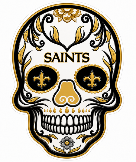 Saints Skull Design Customer Window or Helmet Decal economy non-reflective decal