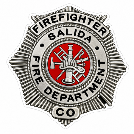 Salida Fire Department Badge Custom Decal or Magnet economy non-reflective decal