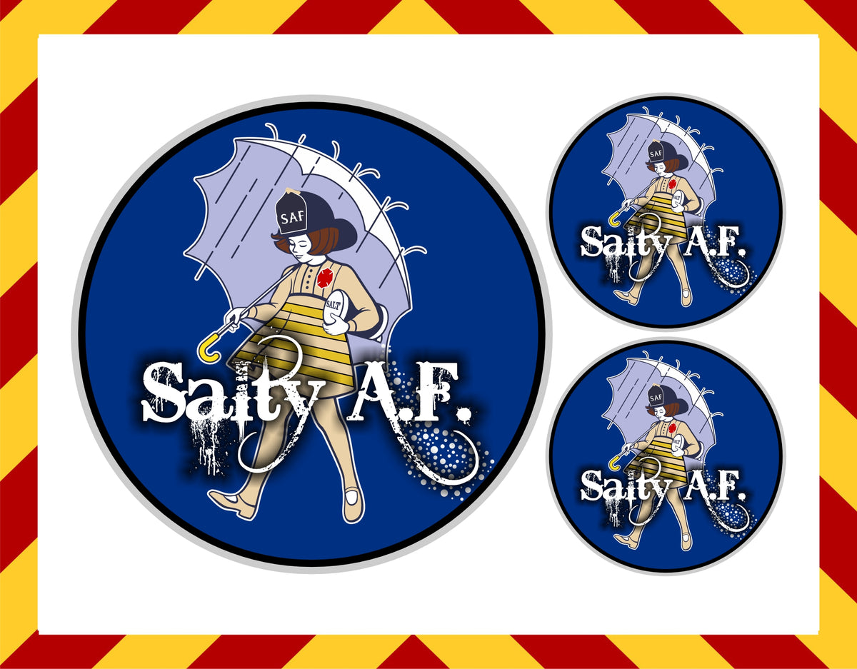 Salty As F*** Set of 3 Firefighter Decals – Powercall Sirens LLC