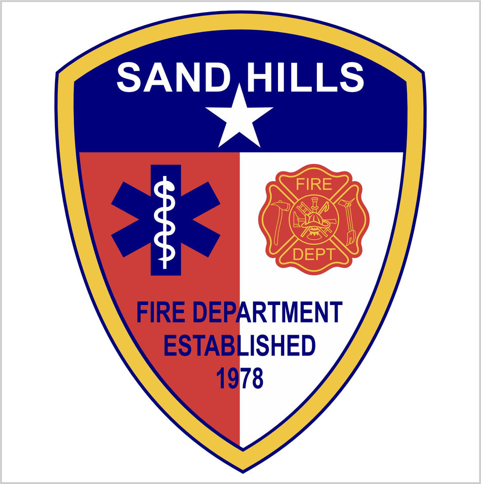 Sand Hills Fire Dept Window/Helmet Decal or MAGNET Powercall