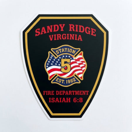 Sandy Ridge Virginia Fire Customer Decal or Magnet economy non-reflective decal