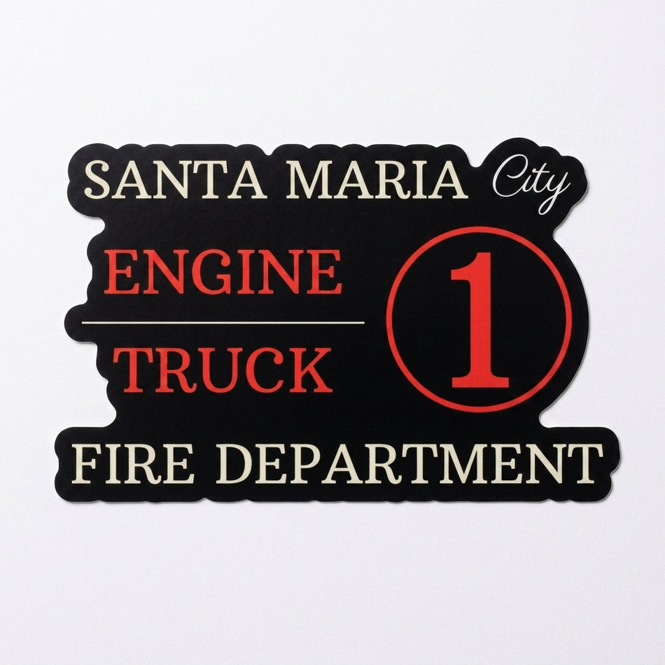 Santa Maria Engine Truck 1 Window or Helmet Decal (rctd.1)