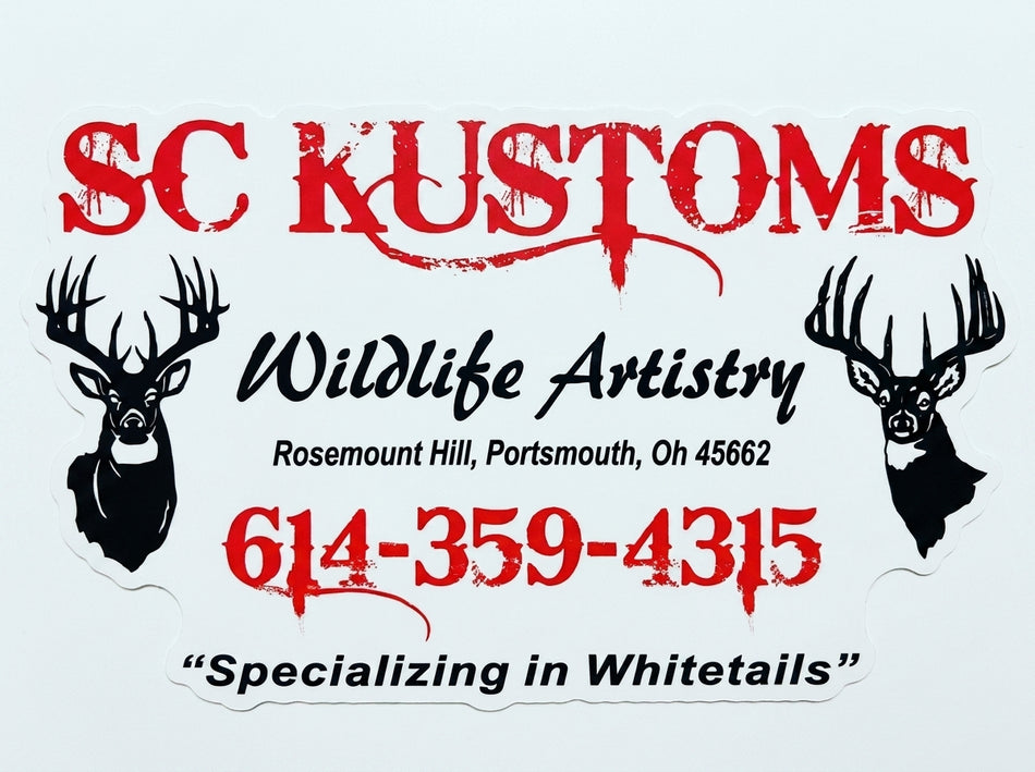 SC Customs Wildlife Rectangle Window or Helmet Decal (rctd.1)