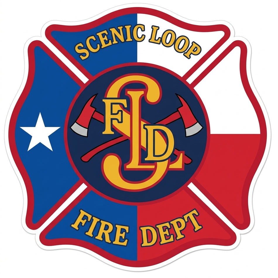 Scenic Loop Fire Dept. Window/Helmet Decal or MAGNET (sqd.1)