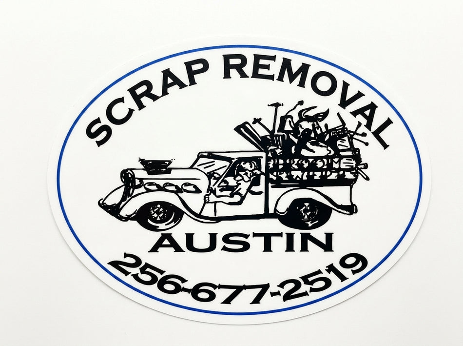 Scrap Removal Austin Window or Helmet Decal (rctd.1)