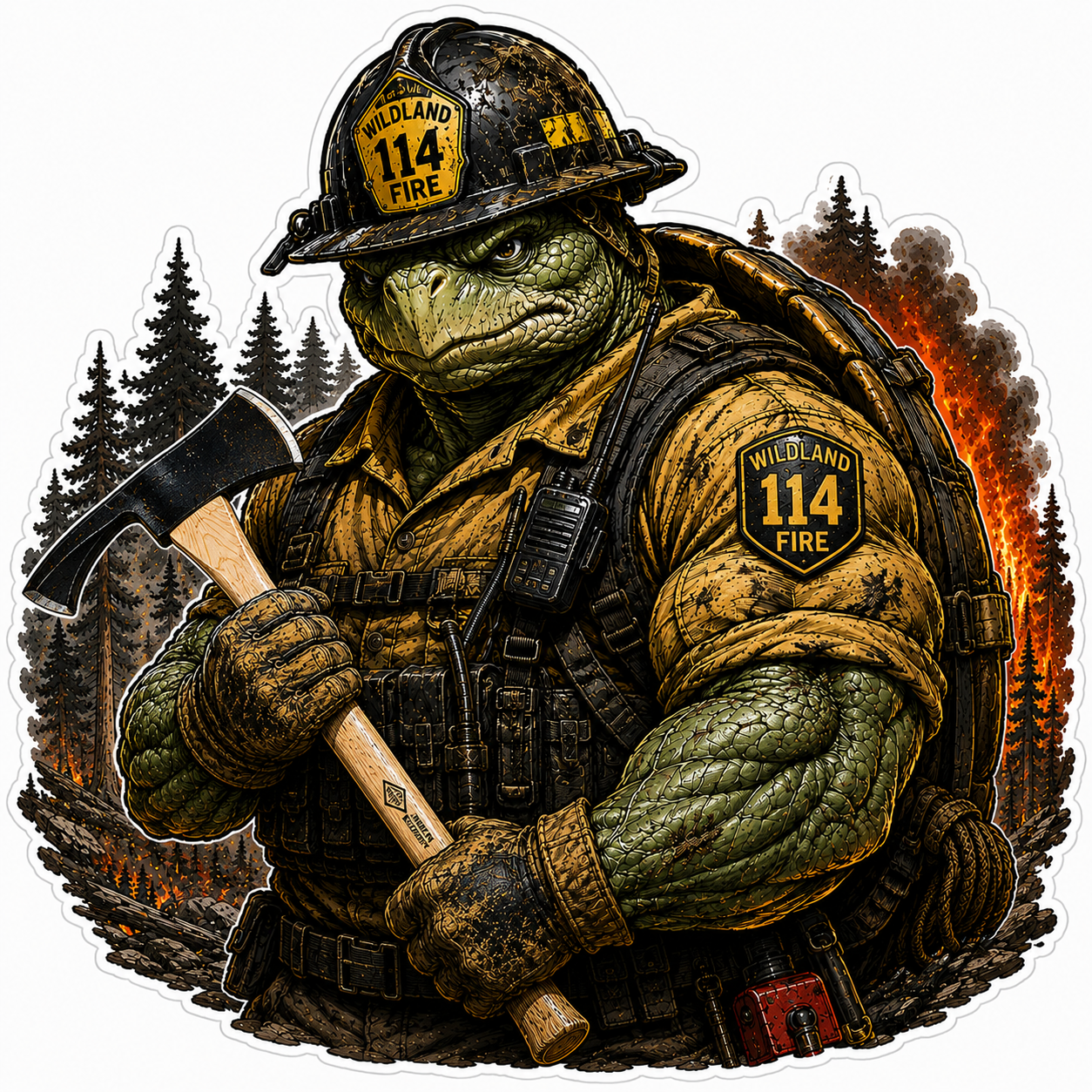 SFD 114 Turtle Design Customer Window or Helmet Decal economy non-reflective decal