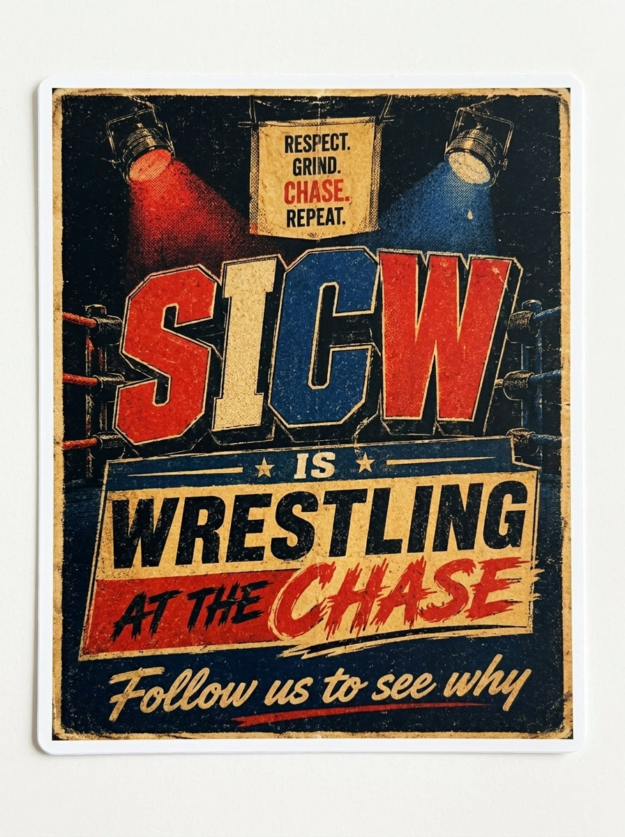 SICW is Wrestling Window/Helmet Decal or MAGNET (sqd.1)