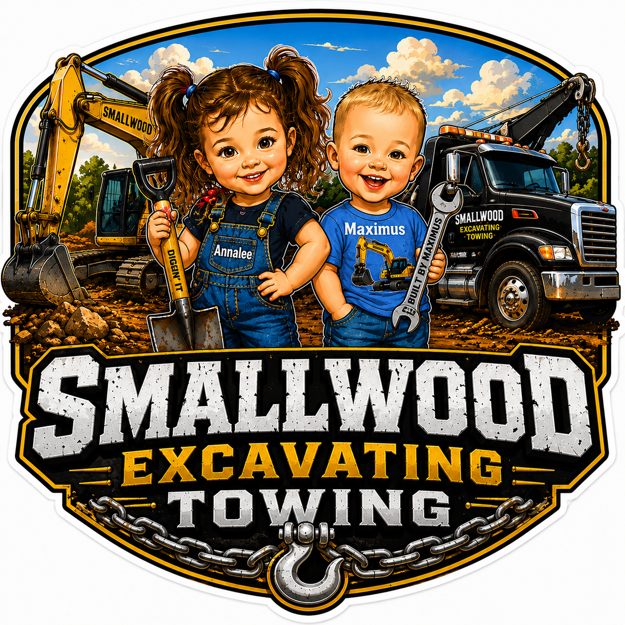 Smallwood Excavating Customer Window or Helmet Decal economy non-reflective decal