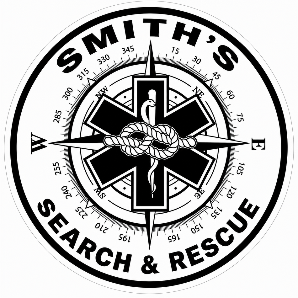 Smith's Search and Rescue Window or Helmet Decal (sqd.1)
