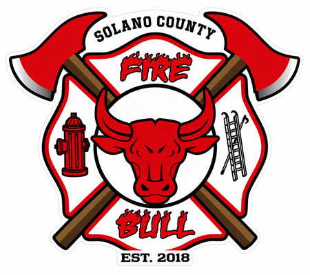 Solano County Fire Bull Window or Helmet Decal economy non-reflective decal