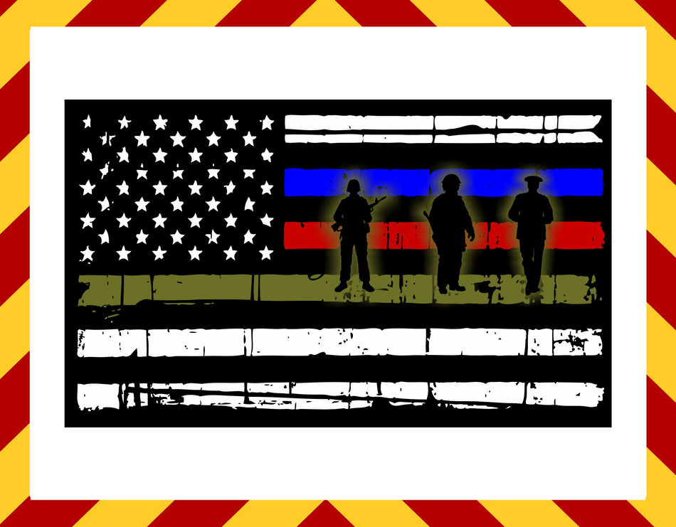 Window Decal - Soldiers Fire Rescue Military Decal