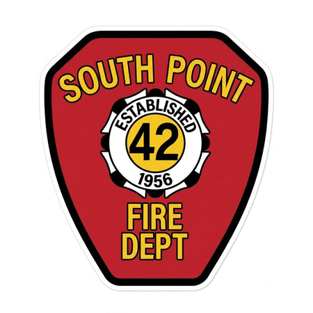 South Point Fire Dept. Customer Decal or Magnet economy non-reflective decal