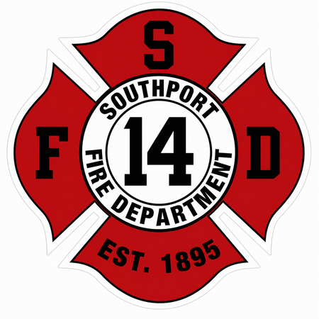 Southport Fire Department Customer Window or Helmet Decal economy non-reflective decal
