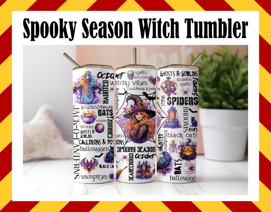 Stainless Steel Cup - Spooky Season Witches Design Hot/Cold Cup