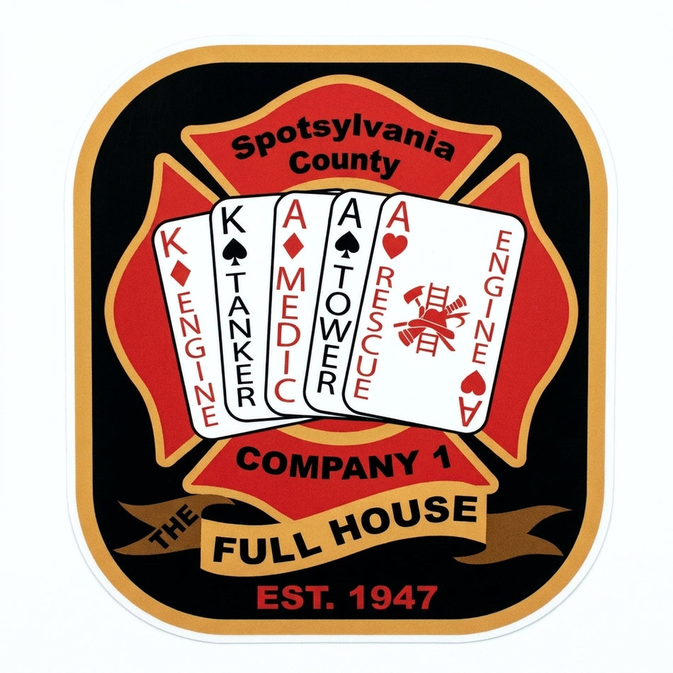 Spotsylvania Full House Window/Helmet Decal or MAGNET