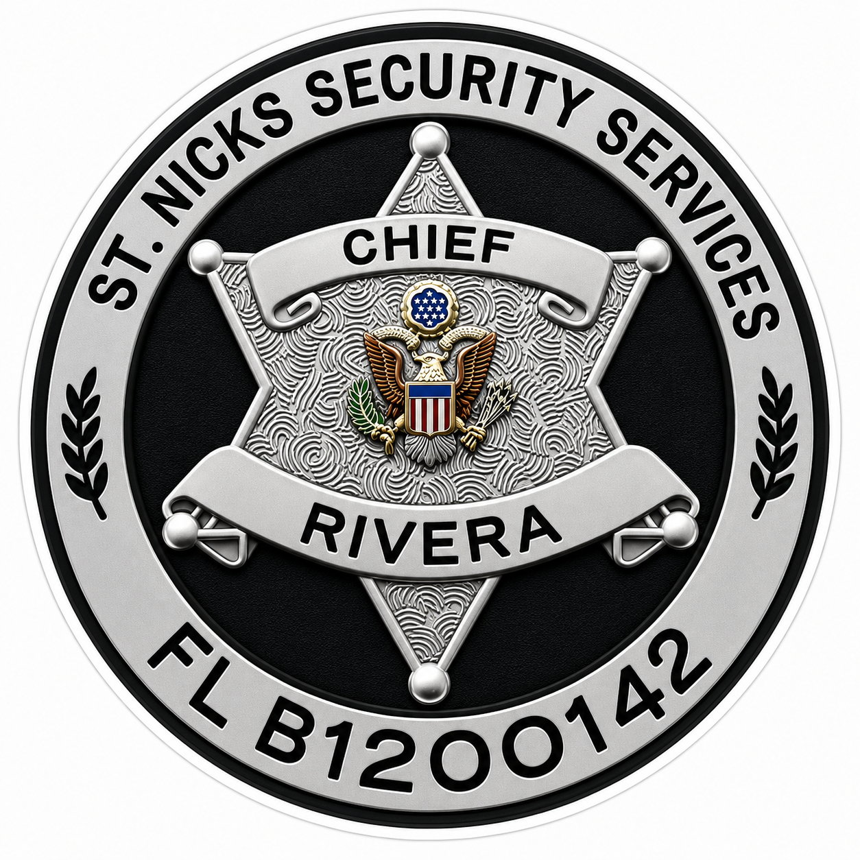 St. Nicks Security Services Custom Decal or Magnet economy non-reflective decal