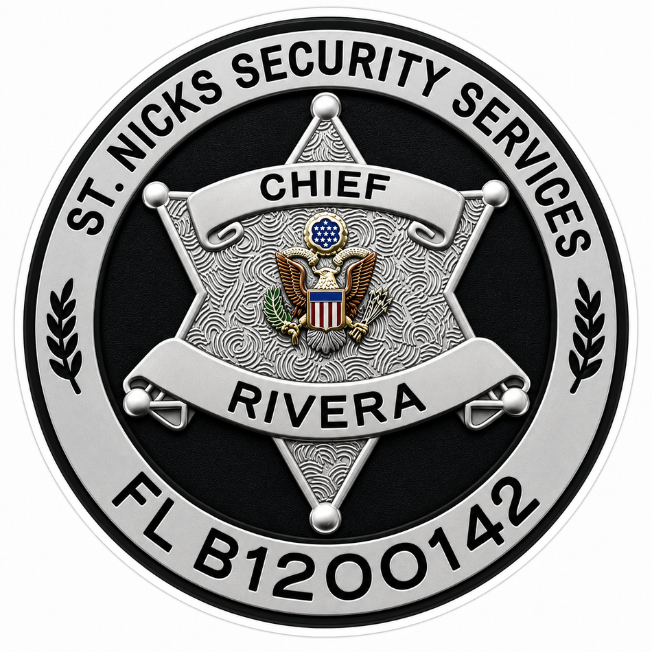 St. Nicks Security Services Custom Decal or Magnet economy non-reflective decal