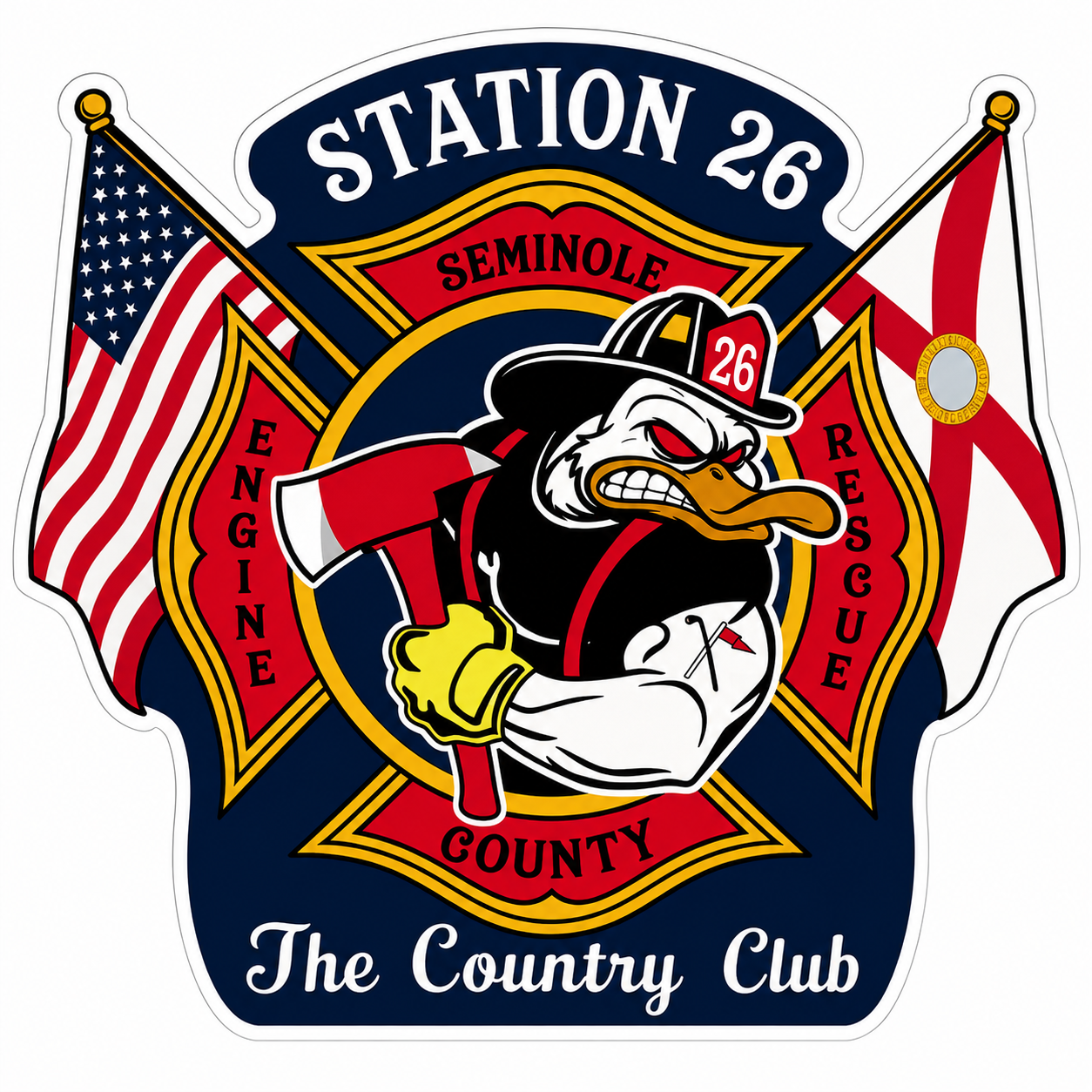Station 26 Country Club Customer Window or Helmet Decal economy non-reflective decal