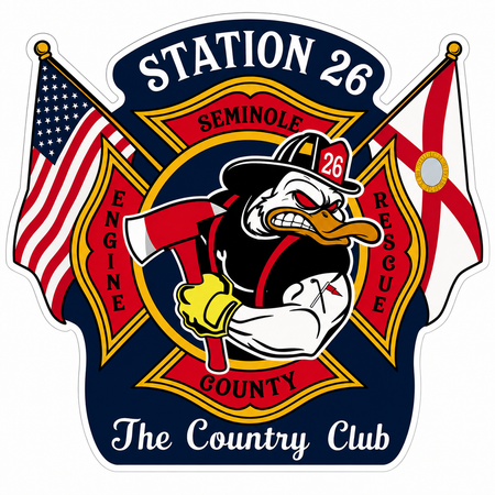 Station 26 Country Club Customer Window or Helmet Decal economy non-reflective decal