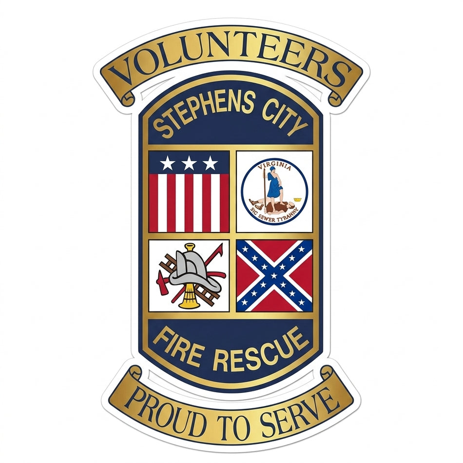 Stephen City Volunteers Window or Helmet Decal (sqd.1)