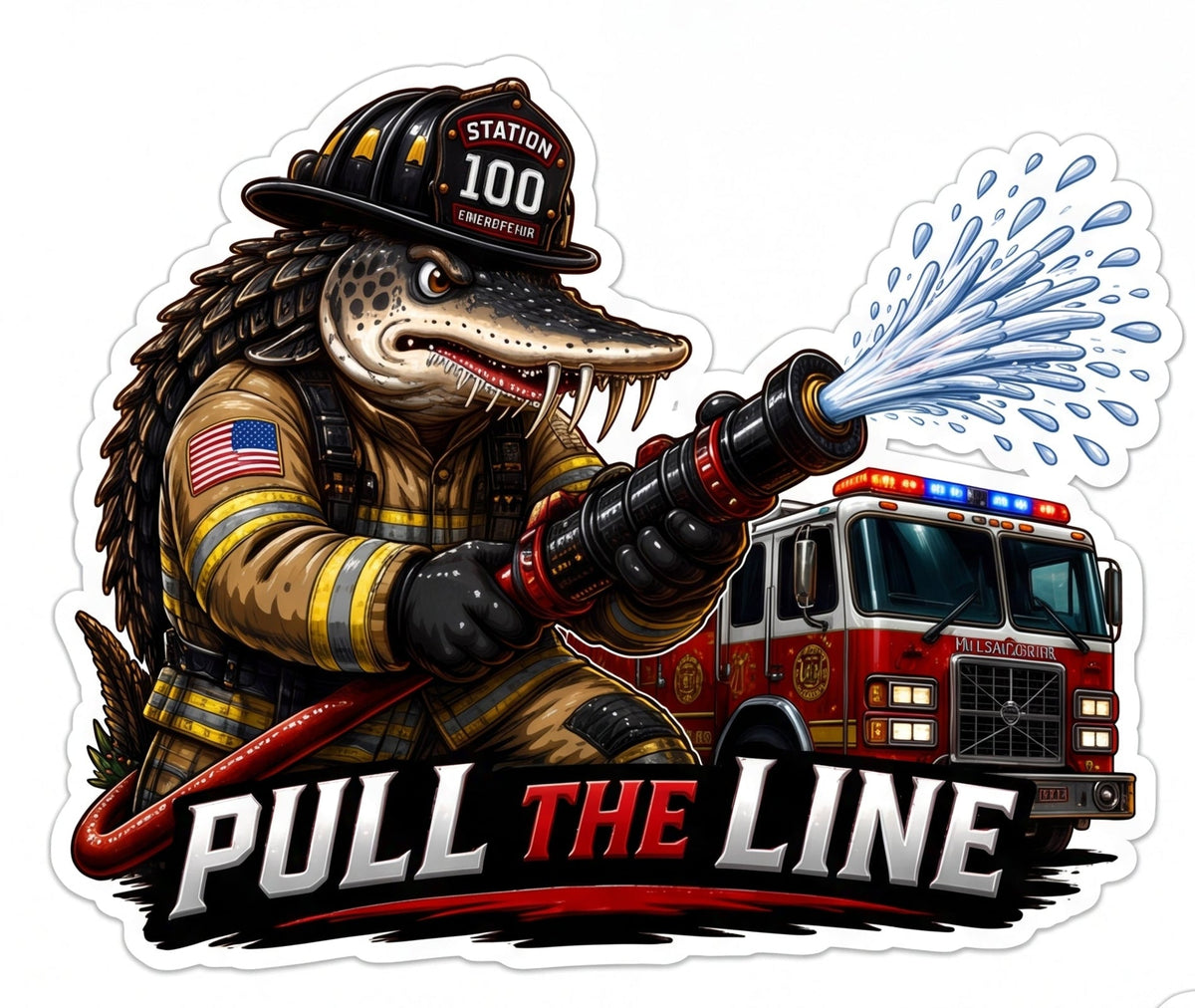 Pull the Line Alligator Window or Helmet Decal economy bulk decal
