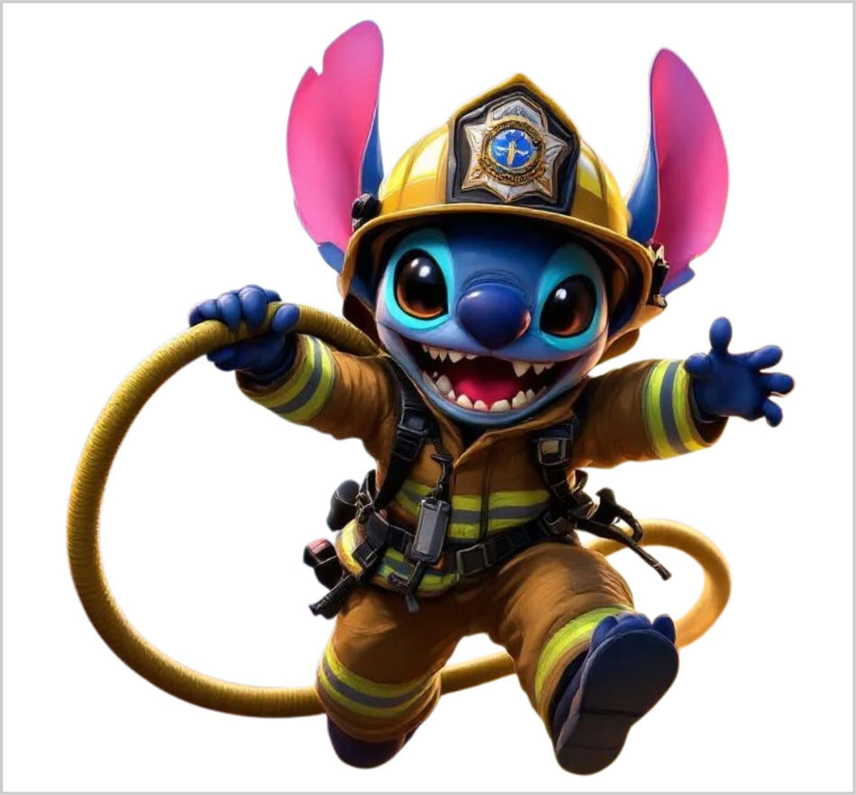 Firefighter Stitch Firefighter AI Generated Decal