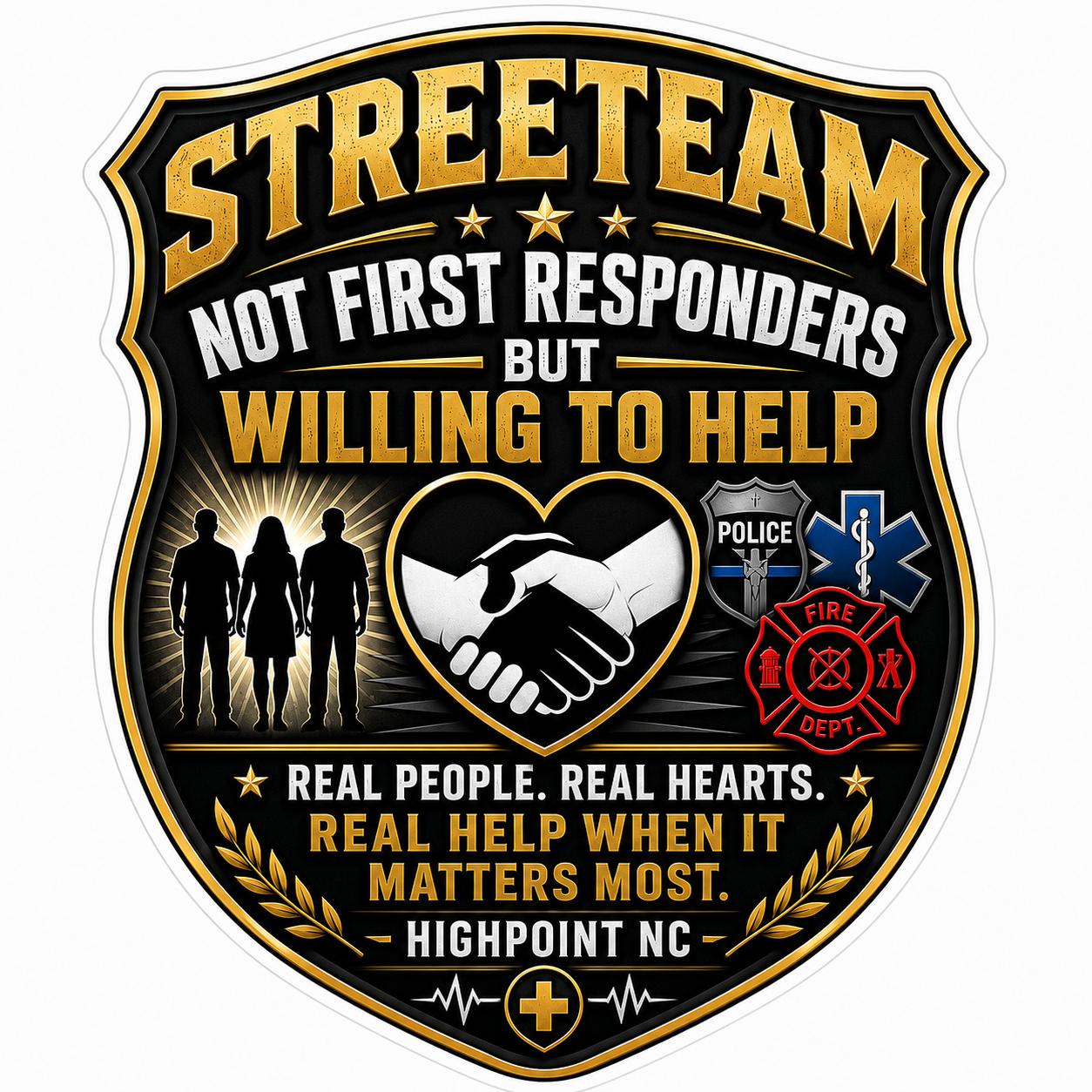 Streeteam Willing to Help Customer Window or Helmet Decal economy non-reflective decal