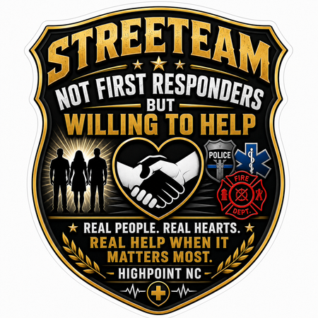 Streeteam Willing to Help Customer Window or Helmet Decal economy non-reflective decal