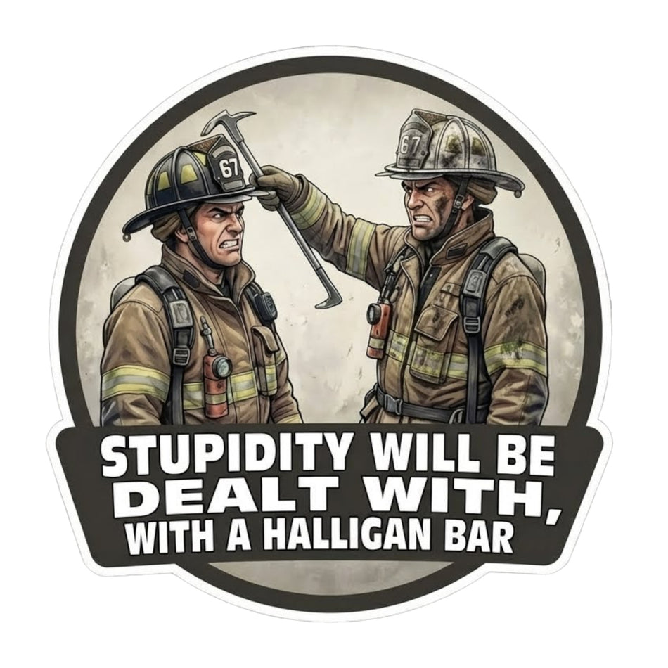 Firefighter Decal Sticker NON REFLECTIVE Stupidity Halligan Decal Tiktok