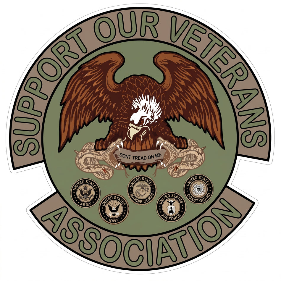 Support our Veterans Assoc. Window/Helmet Decal or MAGNET (sqd.1)