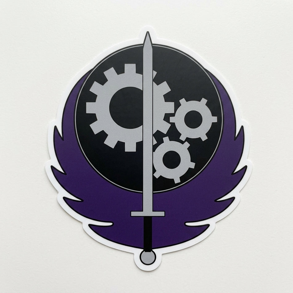 Sword and Gears Window/Helmet Decal or MAGNET (sqd.1)