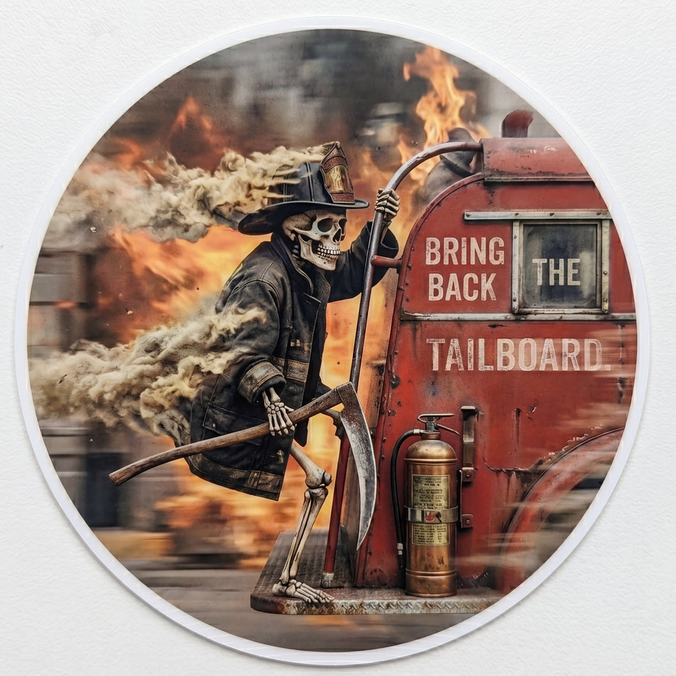 Bring Back the Tailboard Skeleton Window or Helmet Decal sqd.1