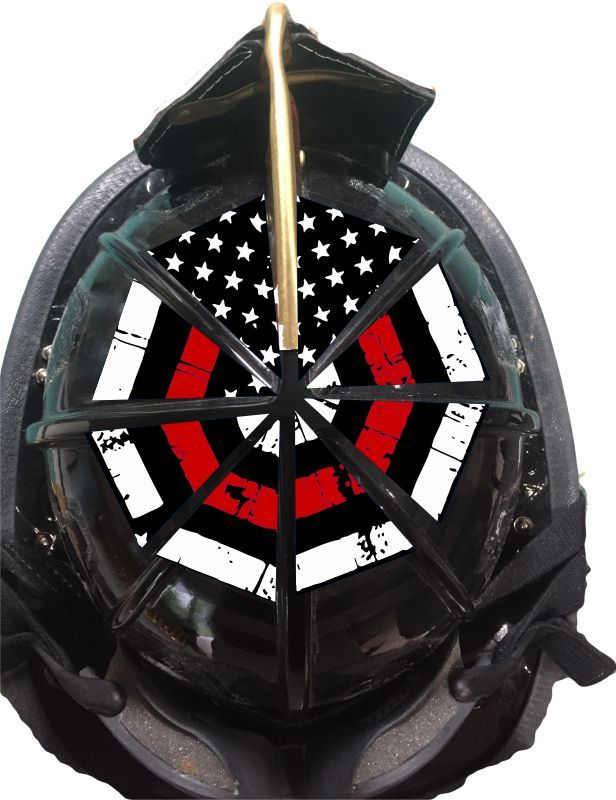 Firefighter Helmet Flag 8 Section Reflective Fire Department Graphic for the top of traditional fire helmets