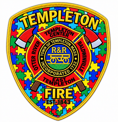 Templeton Fire Badge PREMIUM Customer Window or Helmet Decal (sqd.1)