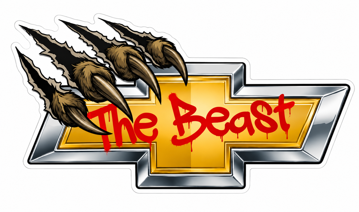 The Beast Chevy Custom Window or Helmet Decal economy bulk decal
