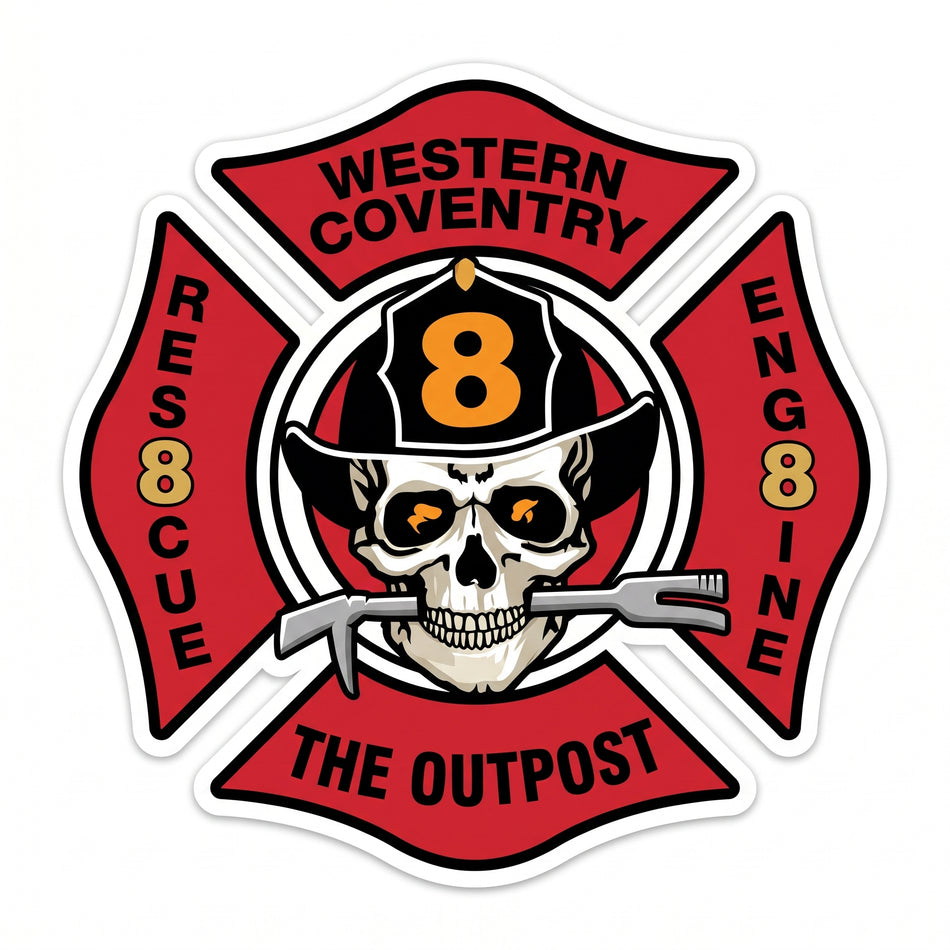 West Coventry Outpost Window/Helmet Decal or MAGNET (sqd.1)