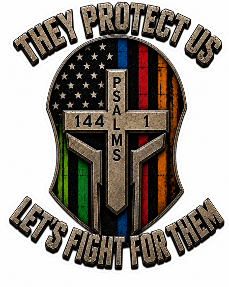 They protect us Skull Customer Window or Helmet Decal economy non-reflective decal