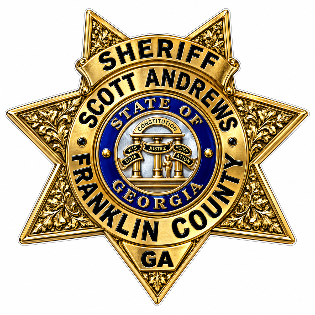 Franklin County Sheriff Badge ECONOMY Customer Decal Economy Bulk Decals (sqd.1)