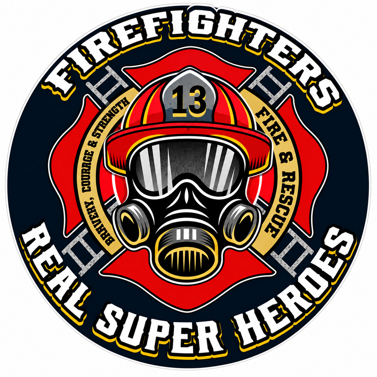 Firefighter Super Heroes ECONOMY Customer Decal Economy Bulk Decals (sqd.1)