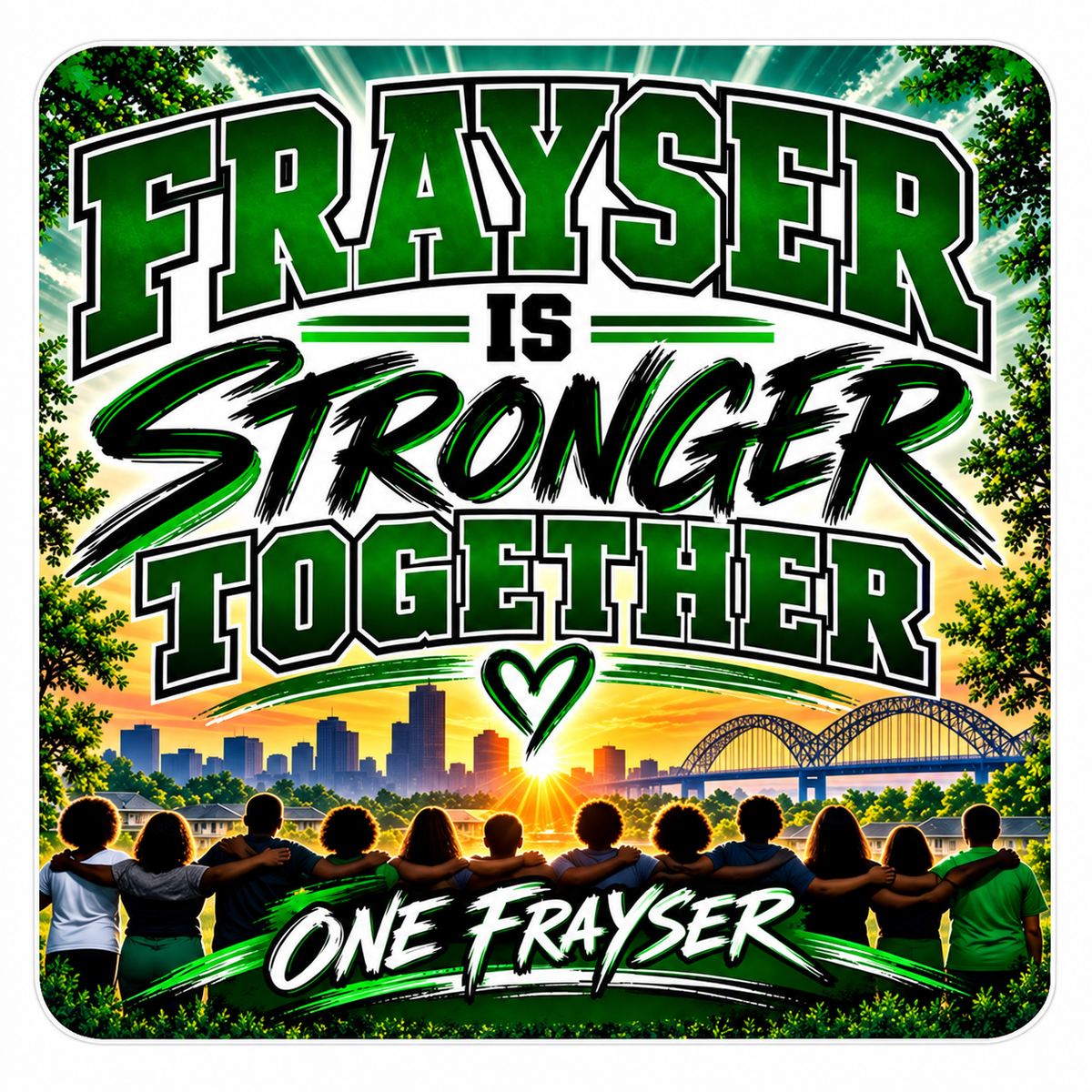 Frayser is Stronger ECONOMY Customer Decal Economy Bulk Decals (sqd.1)