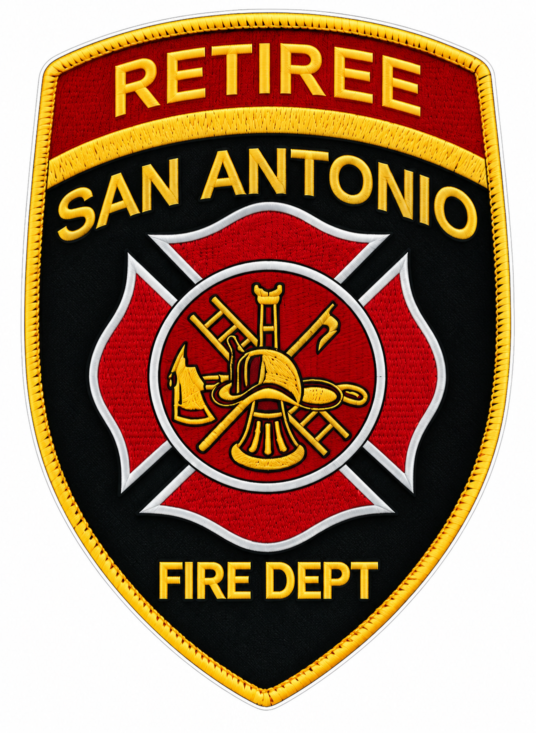 Retiree San Antonio PREMIUM Customer Window or Helmet Decal (sqd.1)