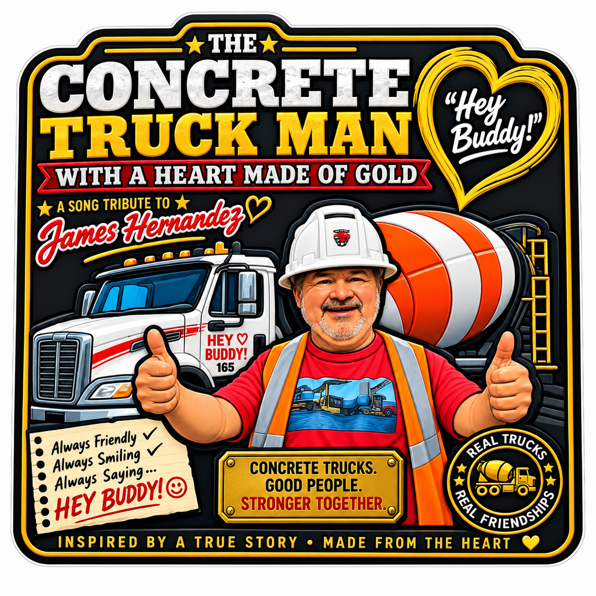 Concrete Truck Man ECONOMY Customer Decal Economy Bulk Decals (sqd.1)
