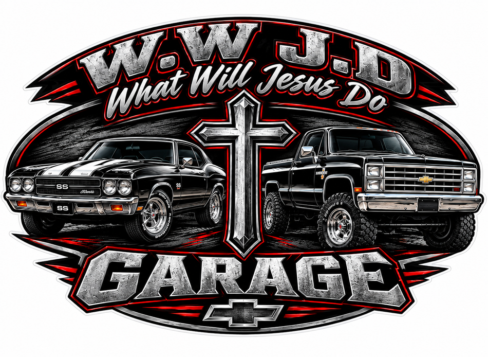 WWJD Garage Design ECONOMY Customer Decal Packs (rct.1)