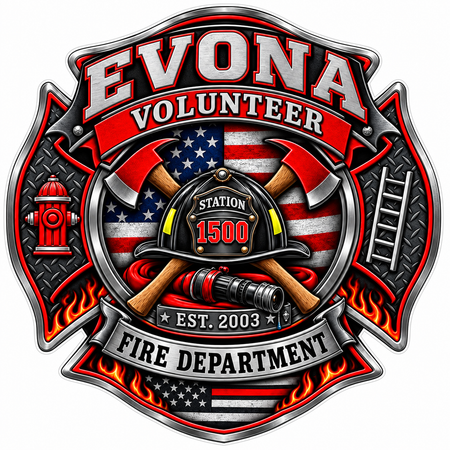 Evona Volunteer Fire Maltese PREMIUM Customer Window or Helmet Decal (sqd.1)