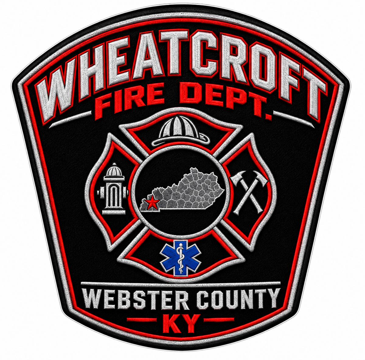 Wheatcroft Fire Dept ECONOMY Customer Decal Economy Bulk Decals (sqd.1)