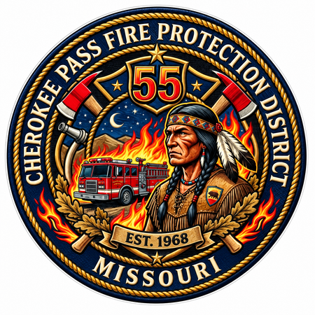 Cherokee Pass Fire Dist. ECONOMY Customer Decal Economy Bulk Decals (sqd.1)
