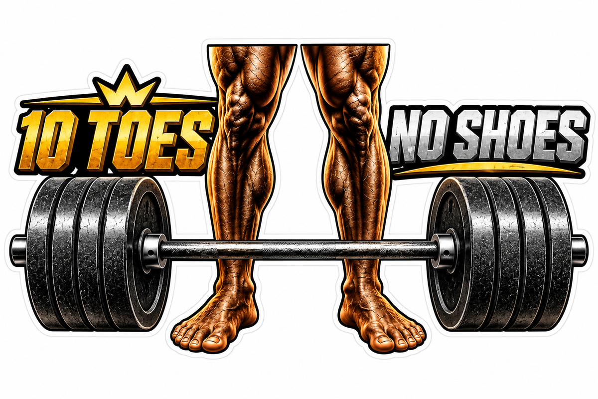 10 toes no shoes PREMIUM Customer Window or Helmet Decal (rct.1)